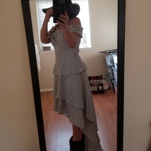 "Southern Belle" striped hi low dress - Picture 4 of 7